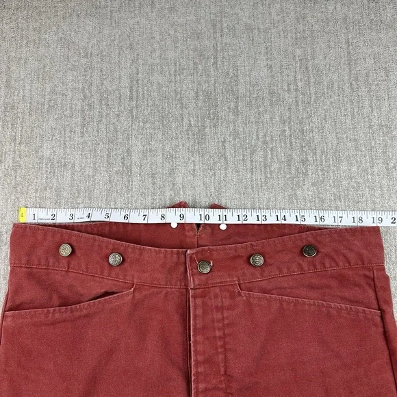 Vintage 60s Cactus Concha's Canvas Buckle Back Pants 38x30 Cowboy Crimson Red